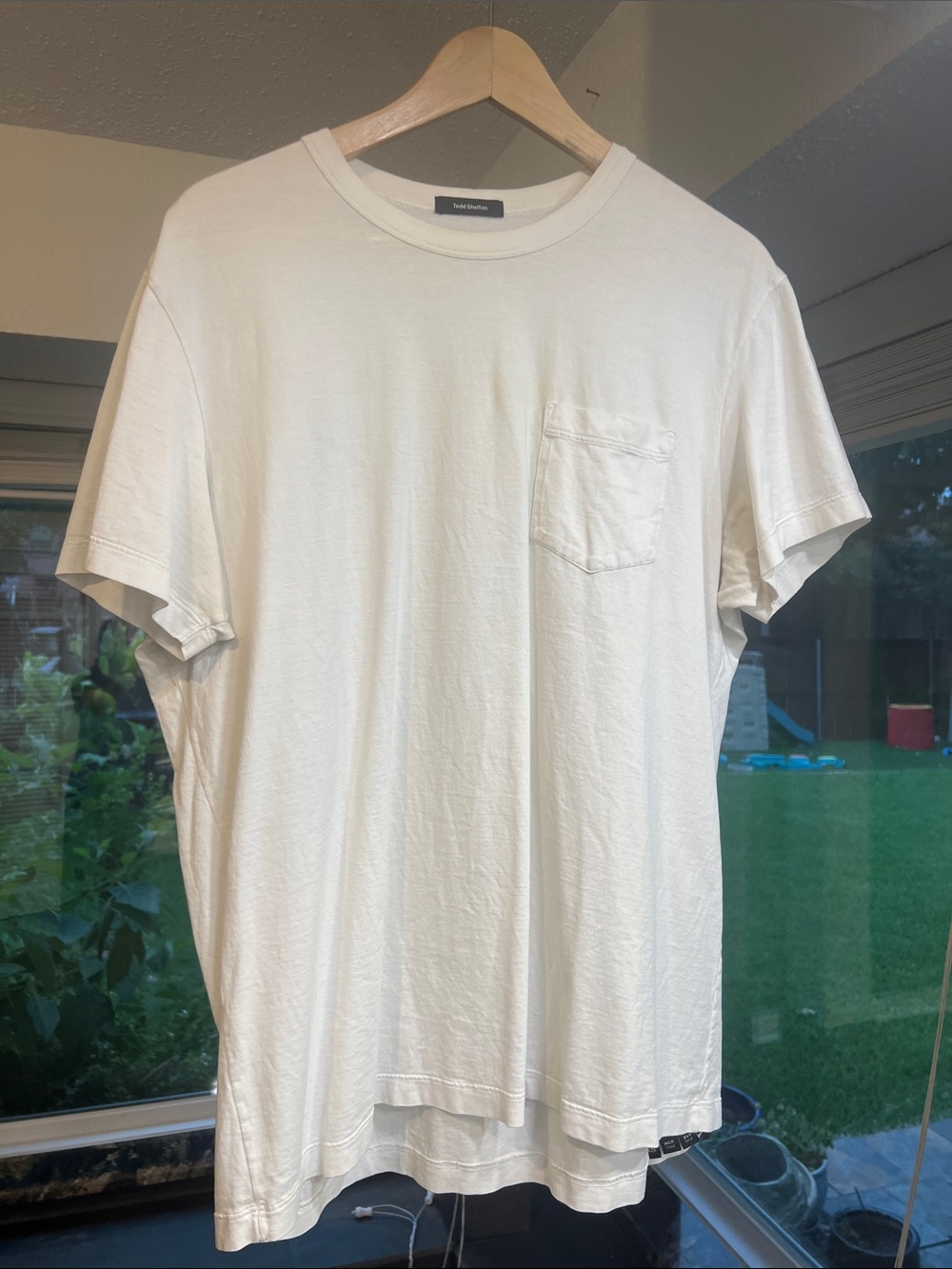 Todd Snyder Cream Short-Sleeve Pocket Tee